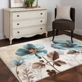 thumbnail image 4 of Spring Floral Vintage Area Rugs 3x5 for Living Room, Retro Teal Tulips Botanical Summer Non Slip Washable Rug Runner, Low Pile Indoor Floor Carpet Mat Bathroom Rugs for Bedroom, Kids Room, 4 of 9