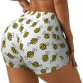 thumbnail image 2 of Fotbe Cute Little Bee Seamless Shorts, Womens Workout Shorts High Waist Stretch Booty Short for Gym/Yoga/Running/Biking-Small, 2 of 9