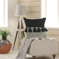 thumbnail image 3 of Ox Bay Tassel Geometric Stripe Chevron Throw Pillow, Black / White, 20" Square, Count per Pack 1, 3 of 5