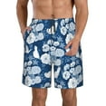 thumbnail image 2 of Uemuo Rose Flowers Pattern Men's Swim Trunks Hawaiian Beach Bathing Suit Swimsuits Beach Quick-Dry Shorts with Pockets-X-Large, 2 of 9