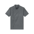 thumbnail image 3 of HULIJA Mens Short Sleeve Chef Coat Kitchen Cook Uniform Jacket Canteen Bakery Chef Shirts Dark Gray XXL, 3 of 7