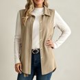 thumbnail image 3 of Idoravan Womens Vest Button Up Women'S Fashion Solid Color Sleeveless Casual Lapel Button Down Corduroy Sleeveless Tops, 3 of 9