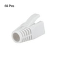 thumbnail image 2 of White 7mm Hole Dia RJ45 Boots Cover Anti Dust Plastic Protector for Network Cable CAT6 CAT7 50Pcs, 2 of 3