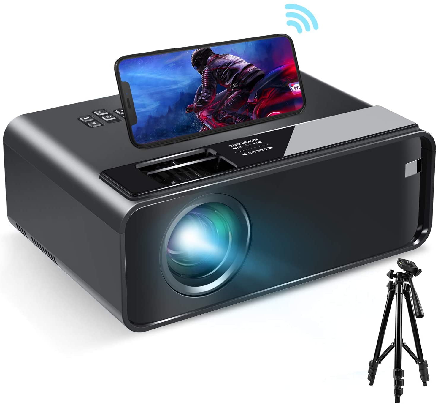 Mini Projector for iPhone, ELEPHAS 2020 WiFi Movie Projector with