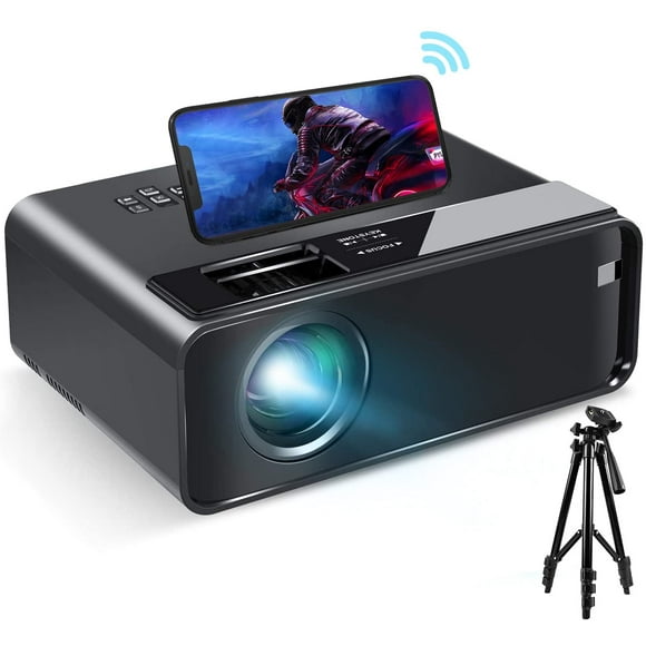Mini Projector for iPhone, ELEPHAS 2020 WiFi Movie Projector with Synchronize Smartphone Screen, 1080P HD Portable Projector with 4000 Lux and 200" Screen, Compatible with Android/iOS/HDMI/USB/SD/VGA