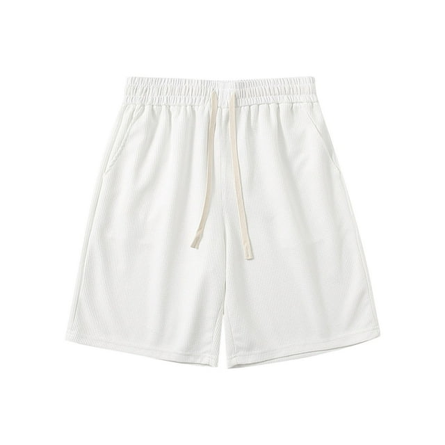 Homme Couleur Unie Décontracté Mode Ample Taille Élastique Poches Short d'Exercice Pantalon