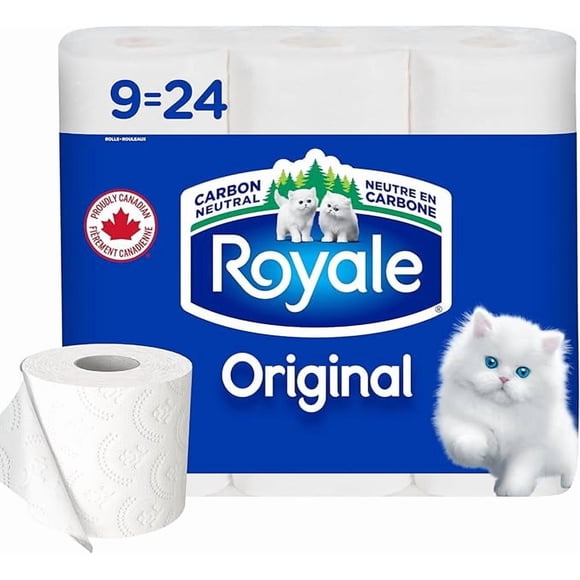 Royale Original Toilet Paper, 9 Equal 24 Rolls, 327 Sheets per Roll