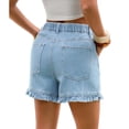 thumbnail image 3 of Summer High Waist Women Casual Jeans Denim Pants Ruffle Shorts, 3 of 7