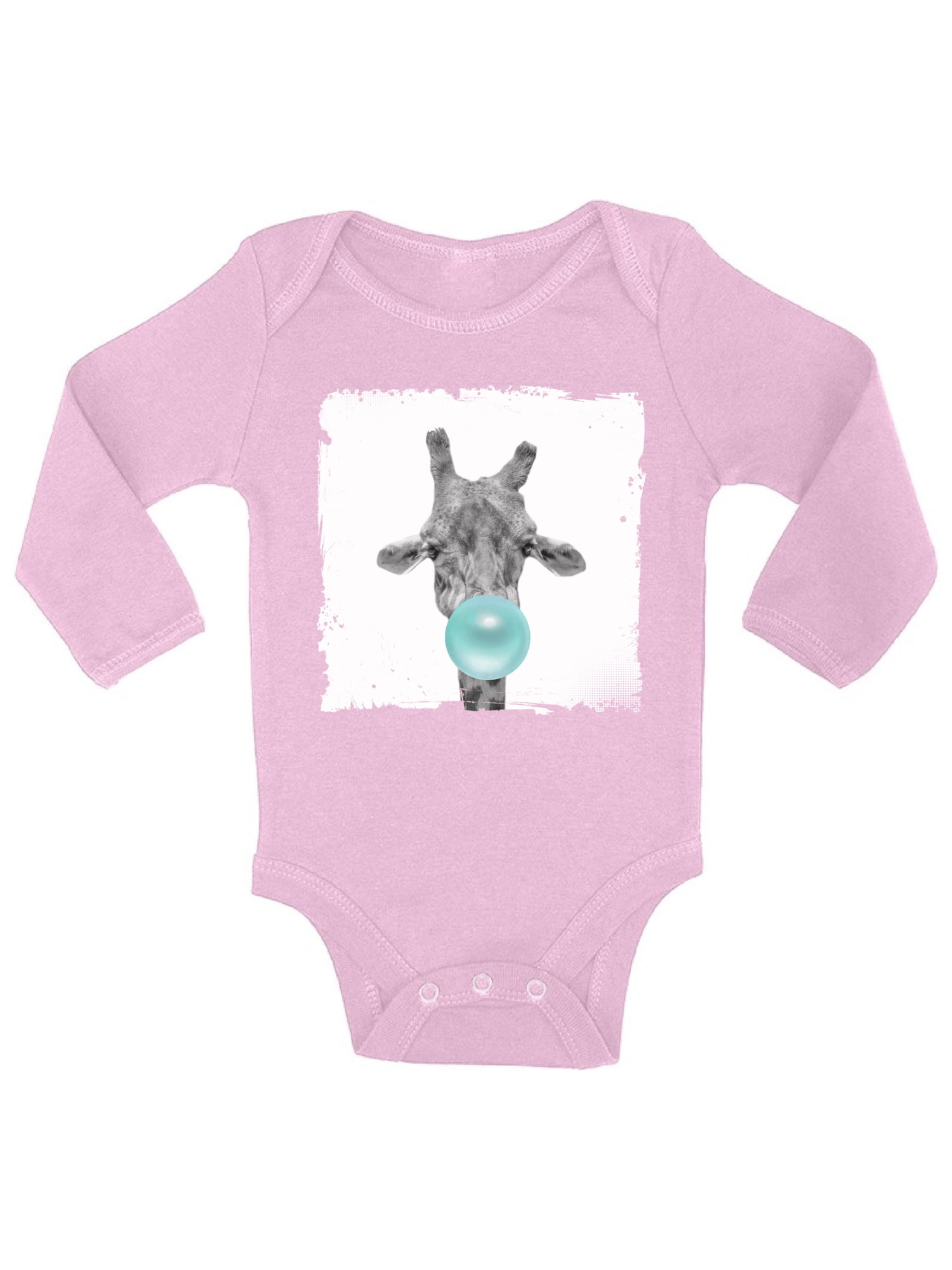 Awkward Styles Cute Giraffe Blowing Gum Bodysuit Long Sleeve Baby Girl