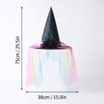 thumbnail image 4 of Halloween Pointed Witch Hat, Lightweight Wizard Headwear Accessory, Ideal for Halloween Themed Parties, Evening Gathering, Photo Shoot, Festival Outfit and Holiday Dress Up Supplies C, 4 of 8