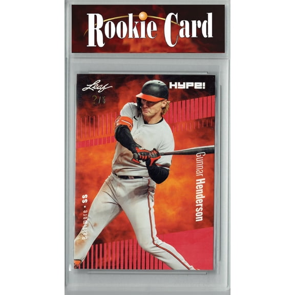 Certified Mint Gunnar Henderson 2023 Leaf HYPE #121 Red SP, Just 5 Made Rookie Card Baltimore Orioles