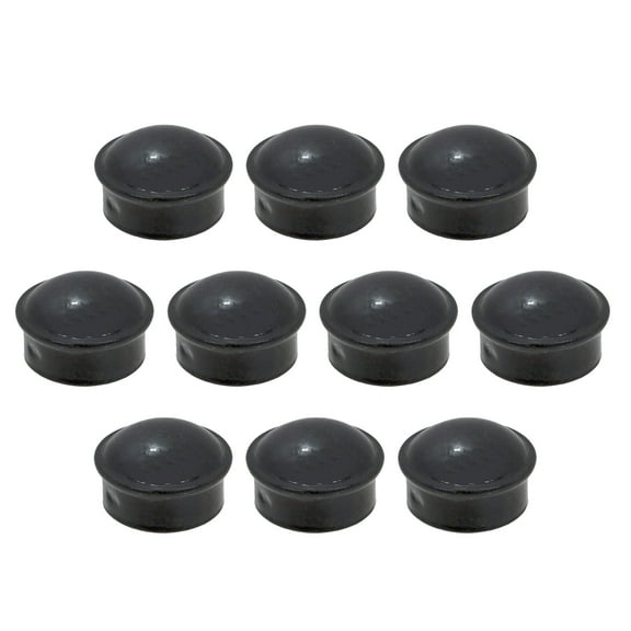 Plum Fittings Black Chain Link Fence 1 3/8" Round Dome External Post Caps | Steel (Pack of 10)