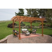 YardCraft 10 ft. x 12 ft. Cedar Pergola with 5"x5" Posts - Stained