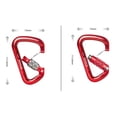 thumbnail image 3 of 28KN Aluminum Climbing Mountaineering D Type Carabiner Black Auto Lock, 3 of 8