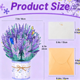 thumbnail image 5 of Rechale Flower Bouquet Pop Up Cards, Lavender Flower Card, Get Well Soon Card, 3D Forever Bouquet Pop Up Greeting Card with Envelope and Note Card, Gifts for Women Mom Friends Female, 5 of 9