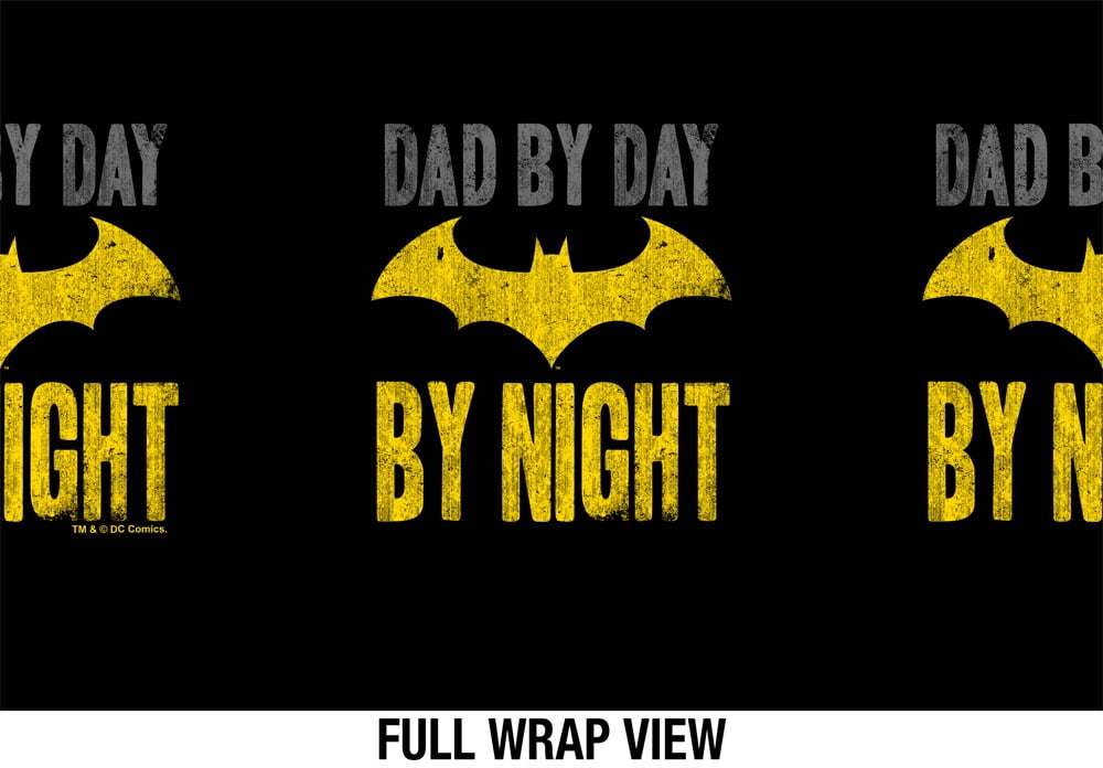 Batman - Logo Official Dad By Day 18 oz Insulated Water Bottle, Leak Resistant, Vacuum Insulated Stainless Steel with 2-in-1 Loop Cap