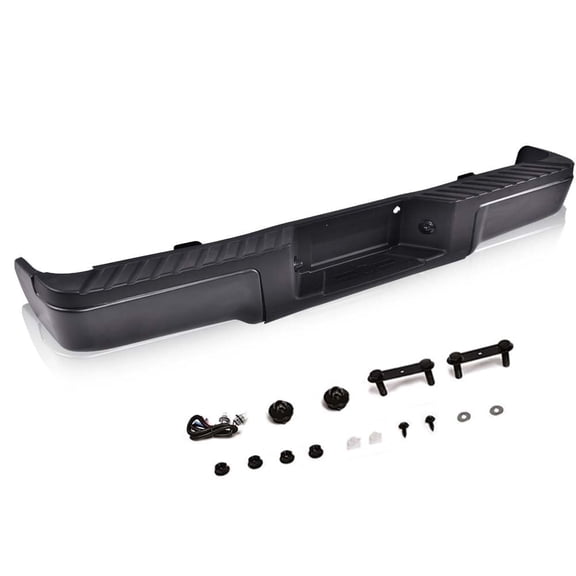 CROSSDESIGN Rear Step Bumper Assembly Compatible with 2009-2014 Ford F150 Truck Black Steel Back Step Bumper w/o Sensor Hole
