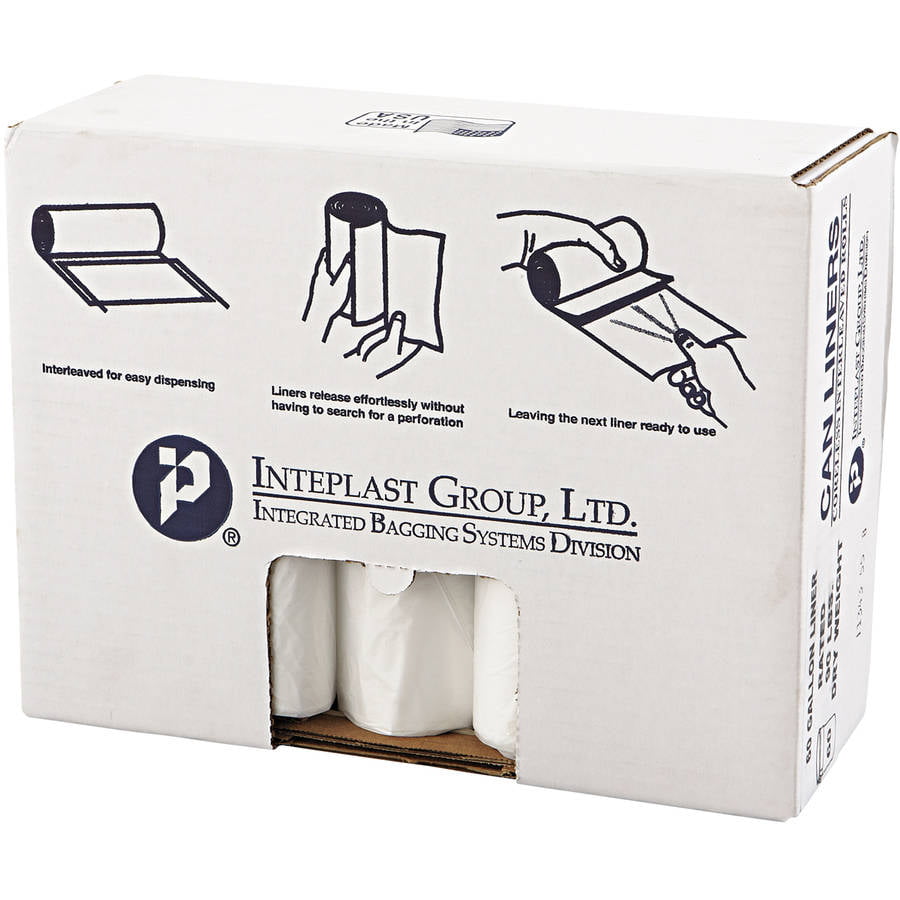 Inteplast Group High-Density Can Liner 33 x 40 33gal 16mic Clear 25/Roll 10 