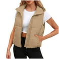 thumbnail image 2 of Womens Winter Vest Quilted Puffer Vest Zip Up Sleeveless Outerwear Jacket Women Thermal Sleeveless Cropped Vests Stand Collar Lightweight Travel Vests Casual Trendy Workout Vest for Women, 2 of 8