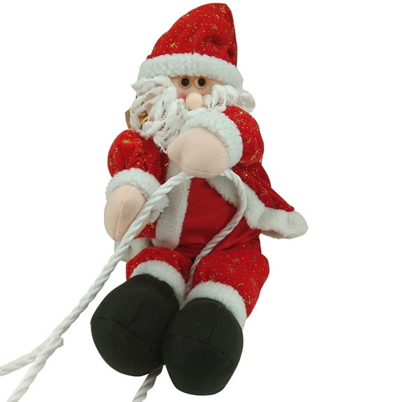 Gratier Christmas Hanging Ornament Santa Claus Climbing on Rope Design Decorations for Indoor Outdoor Wall Window Xmas Tree Decor (30cm)
