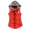 thumbnail image 2 of Women Autumn Winter Color Block Sleeveless Hooded Waistcoat Warm Thick Vest Coat, 2 of 8