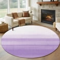 thumbnail image 2 of Round Area Rug 6ft,Abstract Stripe Gradient Purple Washable Carpet Non-Slip Runner Accent Rugs Indoor Floor Mat for Bedroom Living Room Decor,Modern Watercolor Striped, 2 of 9