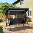 thumbnail image 2 of Outsunny 3 Seater Porch Swing Heavy Duty Outdoor Swing Chair, Black, 2 of 10