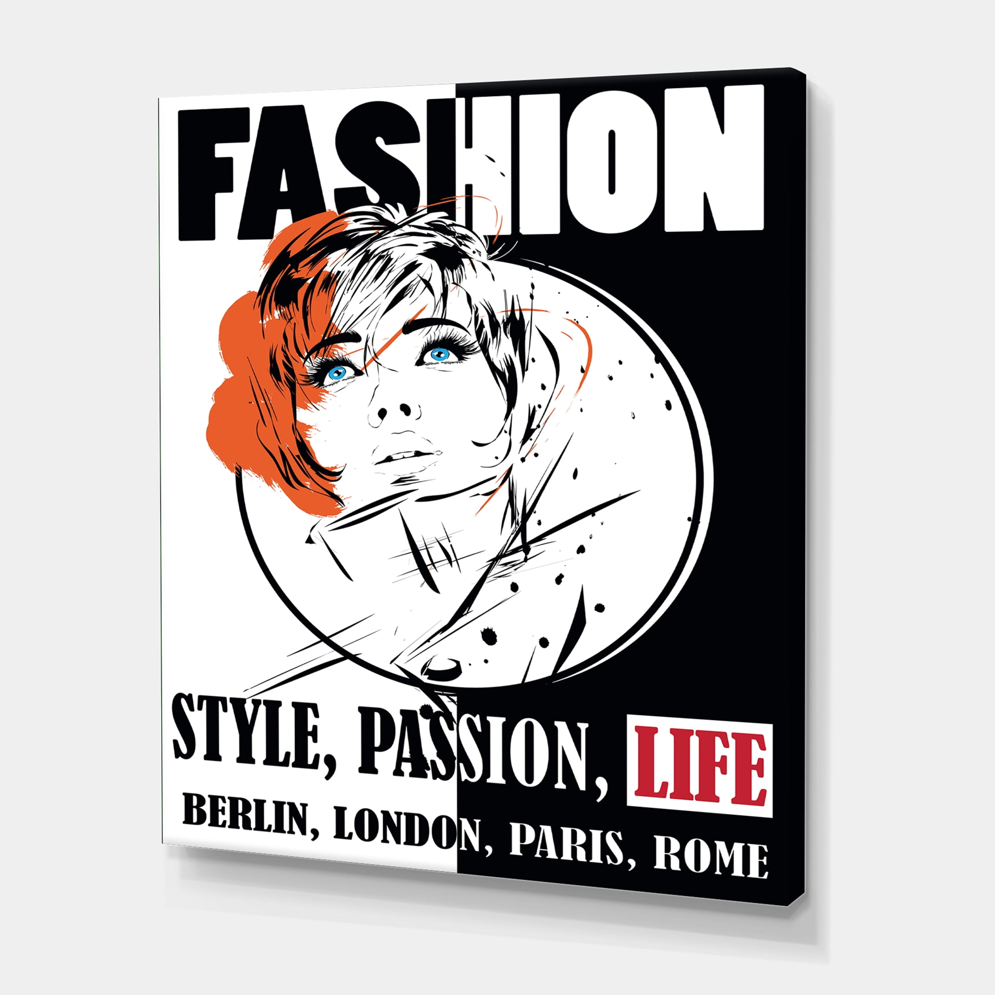 Designart ' Style Passion Life Fashion Woman IV ' Vintage Canvas Wall Art Print