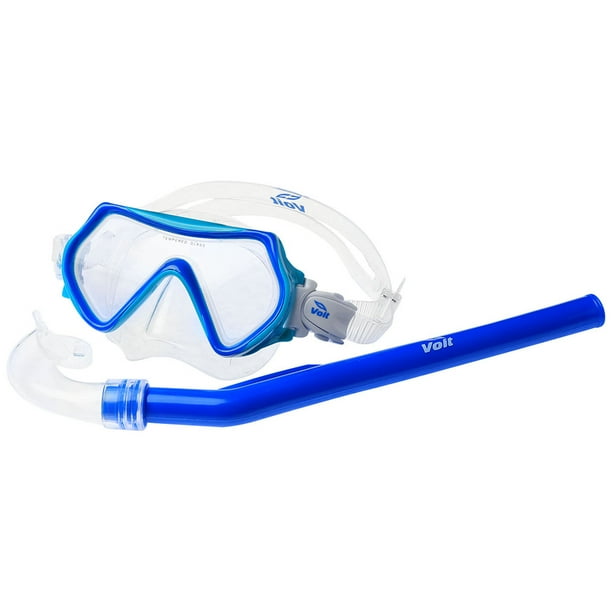 Voit Set Acuatico kit de snorkel 2 en 1 gafas de buceo panorámicas de vidrio templado y tubo de buceo para entrenamiento - Junior