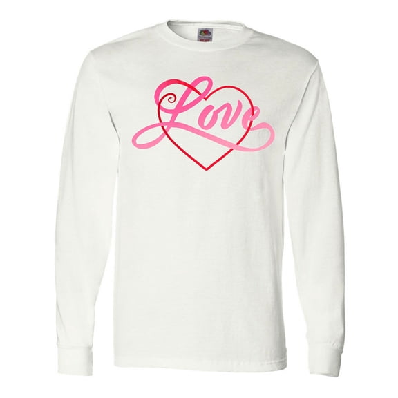 Inktastic Love in Red and Pink with Heart Long Sleeve T-Shirt