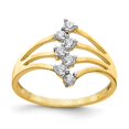 thumbnail image 6 of 10k Yellow Gold Open Back CZ 7-Stone Band Ring, 6 of 7