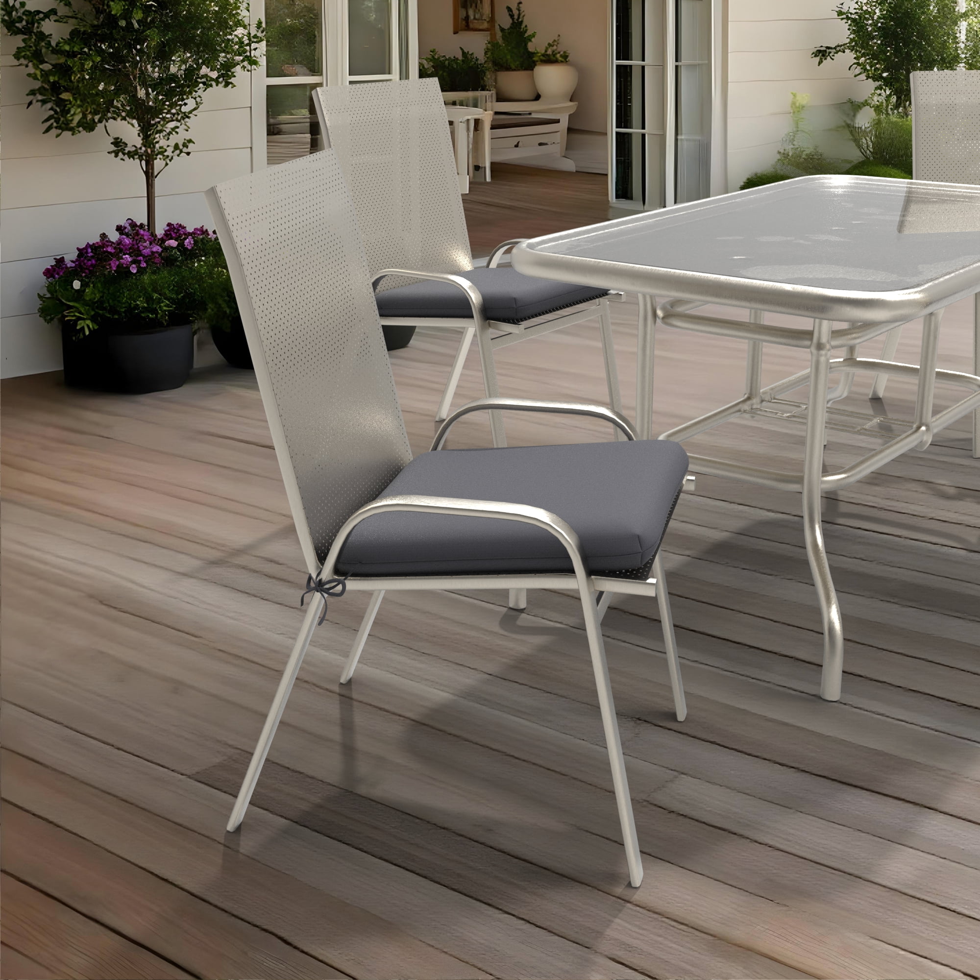 Covers & all CoverRite Square Dining Chair Cushions 3" Foam Tear and UV Resistant Outdoor chairs