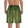 thumbnail image 3 of KLL Green Bamboo Fence1 Men's Casual Summer Beach Shorts Hawaiian Shorts with Pockets-3X-Large, 3 of 5