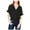 black, variant on bar III Womens Surplice Ruffle Pullover Blouse, Black, XX-Small