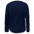 thumbnail image 5 of MIASHUI Chandail-Over Décontracté Ample Couleur Unie Automne Hiver Col Rond, Fil Épais pour Femmes Marine, TTG, 5 of 5