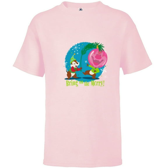 Disney Chip n’ Dale Bring On the Merrier Holiday - Short Sleeve T-Shirt for Kids - Customized-Soft Pink