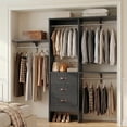 thumbnail image 2 of Homieasy 19'' - 59" W Closet System with Drawers and Hanging Rods(cut To Fit), Black, 2 of 7