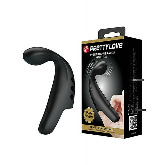 Pretty Love Gorgon Finger Vibrator - Black