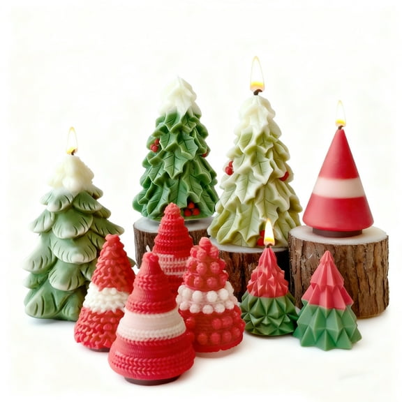 JDH 2PCS Strange Christmas Tree Candle Mold, 3D Christmas Tree Candle Aromatherapy Silicone Mold Making Aromatherapy Wax Epoxy Resin Casting Soap Christmas Party Decor