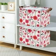 thumbnail image 2 of Yayeee Foldable Storage Basket for Shelves with Handles Set of 2 Waterproof Cloth Bins, Pink Floral, 2 of 7