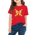 thumbnail image 2 of Girls Red Cotton T-Shirt | Cute Kids Graphic Tee with Pencil Design, Soft Short Sleeve Crewneck Top for Kids and Little Girl | Casual Everyday Wear,Size 3 T, 2 of 9