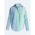 thumbnail image 5 of Free Assembly Women's and Women's Plus Relaxed Button Down Cotton Shirt with Long Sleeves, Sizes XS-4X, 5 of 5