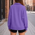 thumbnail image 4 of GUACER Long Sleeve Tops for Women Hoodless Trendy Oversized Half-Zip Soft Casual Pullover Sweatshirts, 4 of 6