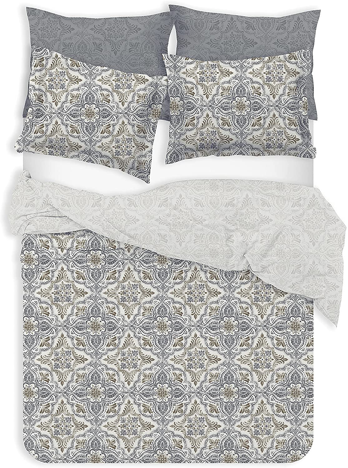 Delara Organic Cotton Duvet Sets 300 Thread Count, 3 Piece Duvet Cover with 2 Shams, King