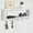 WHITE, variant on Wooden Wall Shelf with Hooks Entryway Decorative Key and Wallet Holder for Wall Holds Sunglasses, Leashes, Scarves and Lanyards