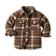 thumbnail image 2 of WOLLED Toddler Baby Boys Plaid Flannel Shirt Long Sleeve Plaid Button down Shirts Jacket Coat for Infant 6 Months to 12 Years, 2 of 8