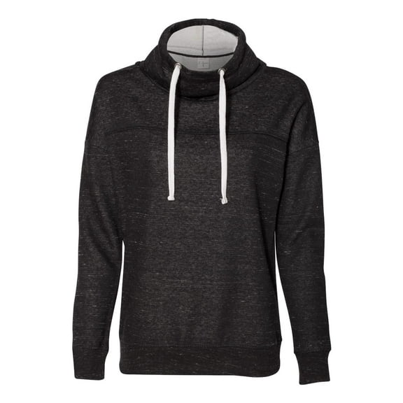 J. America Women's Melange Fleece Cowlneck Pullover, Style 8673