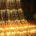 thumbnail image 2 of Cortina de lluvia con efecto de flujo de agua de 3 x 2 m, luces LED de cadena, cascada, lluvia de meteoritos, guirnalda de luces de hadas con carámbanos para Navidad, bodas, fiestas de Navidad, bodas,, 2 of 5
