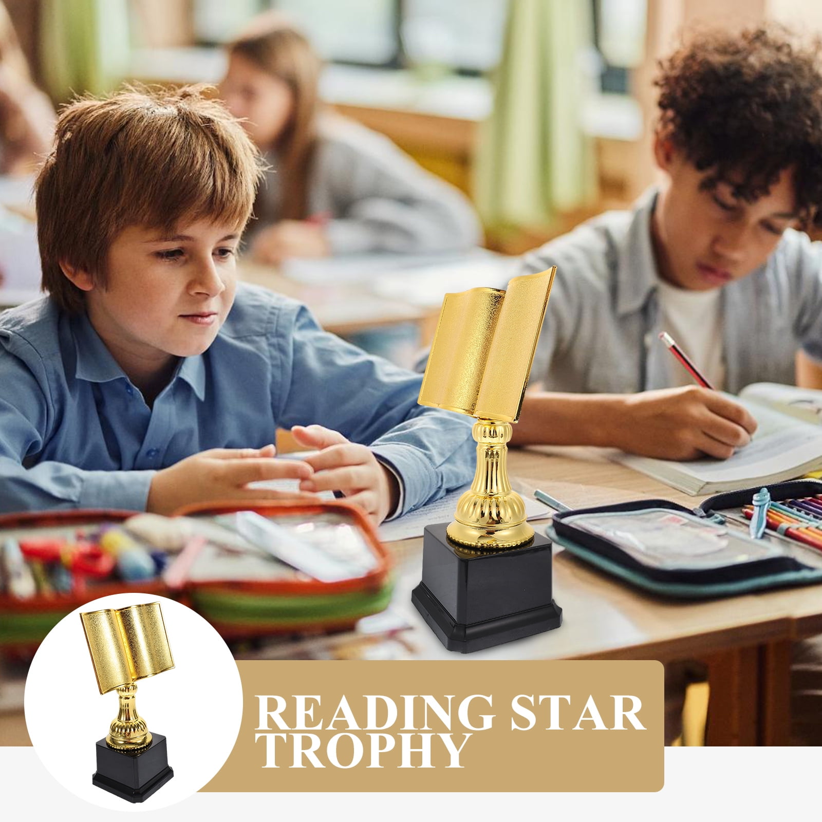 5pcs Delicate Competition Trophy Reading Activity Trophy Chic Trophy Desktop Awards Trophy