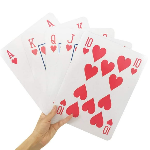 Yuanhe Jeu de Cartes Géantes Jumbo - Cartes Surdimensionnées 8X11 Pouces - Grand Jeu Complet à Thème Super Grand - pour Enfants et Adultes, Décorations de Fête de Casino